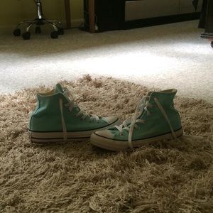 Brand new teal high top converse sneakers